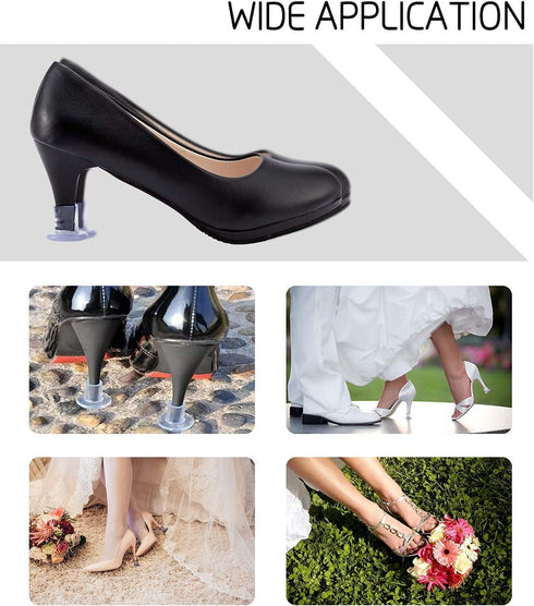 Clear High Heel Protectors, FARCURN Soft Heel Covers for Walking on Grass, 3 Sizes (S/M/L) 3 Pair Pack