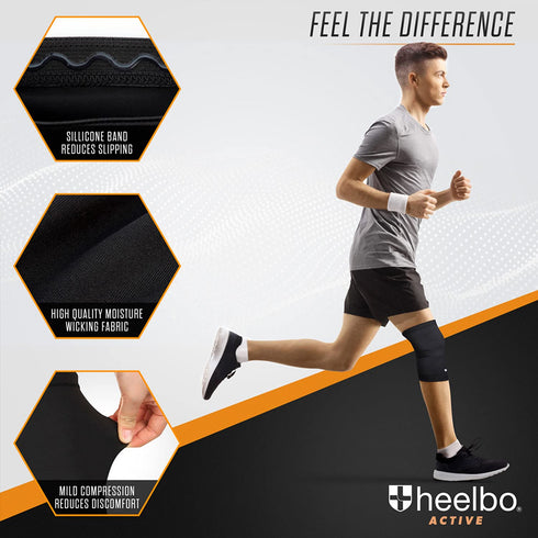 Knee Compression Sleeve with Copper Infused Fibers, Breathable Fabric for Pain Relief, Black, Small