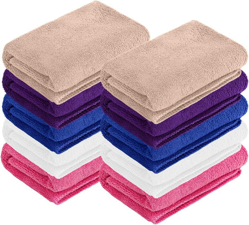 Muka 10 12 28 INCH Pcs Cleaning Towels, Microfiber Washcloth High Absorbent White Wipe Rags, x