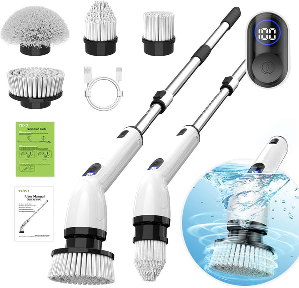 Electric Spin Scrubber, 2024 New Full-Body Waterproof Bathroom Scrubber with Power LCD Display