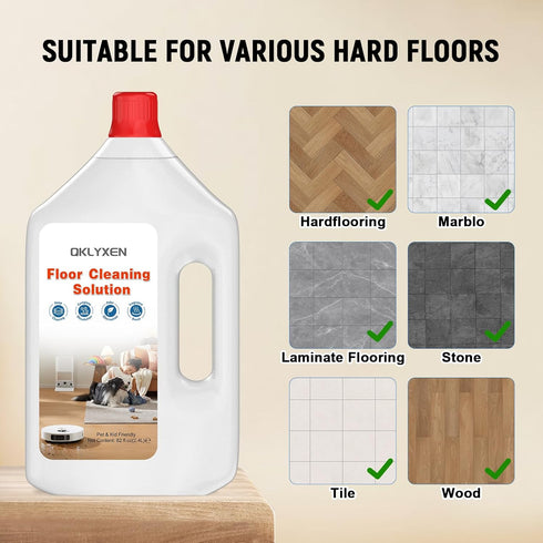 QKLYXEN 82 OZ Floor Cleaning Solution Compatible with Roborock FL Original Floor Cleaner Long-Lasting, Fresh For All