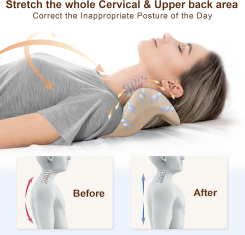 Neck and Shoulder Relaxer with Upper Back Massage Point, Cervical Traction Device Neck Stretcher for TMJ Pain Relief
