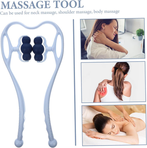 Manual Roller Neck Massager with Ergonomic Micro Curved Wheels for Deep Trigger Portable Home Neck Vertebra Clip