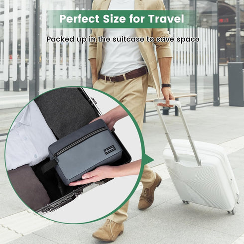 Travel Toiletry Bag - Small Toiletry Bag for Men, Skincare Bag for Toiletries Accessories Gifts - Grey