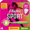 Playtex Sport Tampons Multipack (24ct Regular/24ct Super), Fragrance-Free - 48ct | Tampons
