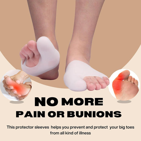 FOOTINSOLE.COM Comfort Gel Metatarsal Pads - Bunion Protector Sleeves for Men and Women (1 Pair)