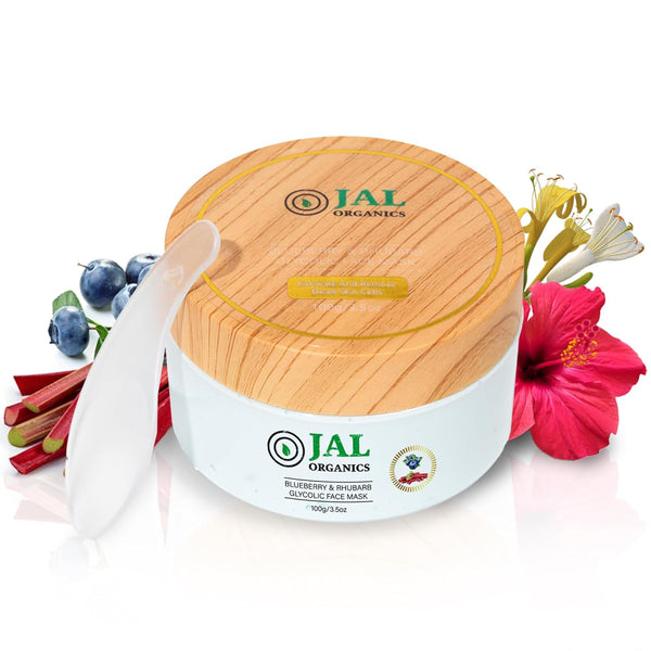Blueberry & Rhubarb Hydrating Korean Clay Face Mask with Hyaluronic Acid, Exfoliating Pore Mask for All Skin Types