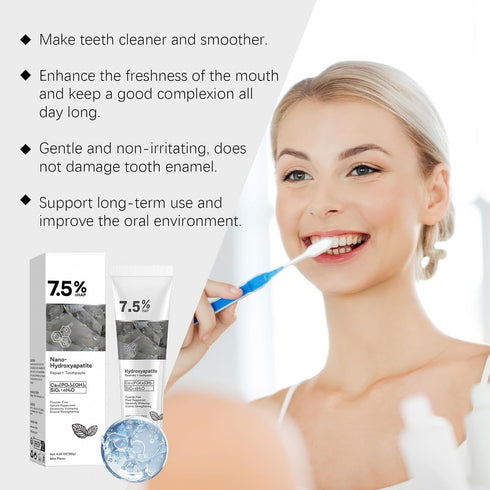 RWSEFK (1) Hydroxyapatite Toothpaste for Advanced Enamel Protection, Gentle and Effective Formula, Fresh Breath, Deep