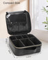 Relavel Makeup Bag, Travel Cosmetic Train Case Organizer, Portable Storage Bag with Adjustable Dividers, Black