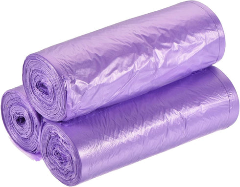 MECCANIXITY 2-4 Gallon Purple Small Trash Bags, 60 Counts / 3 Rolls for Kitchen, Office, Bathroom, Bedroom