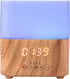 LUMINFLY Essential Oil Diffuser Wireless Speaker, 300Ml Alarm Clock, Night Light, Wood Grain,