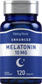 Piping Rock Melatonin 10mg 120 Tablets | Extra Strength with L-Theanine | Vegetarian, Non-GMO, Gluten Free