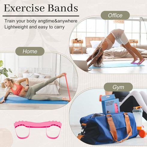 Pink,3 Halloscume Toe Stretch Bands for Bunions Correction Toe Spacers Separators Foot Stretcher Resistance Bands