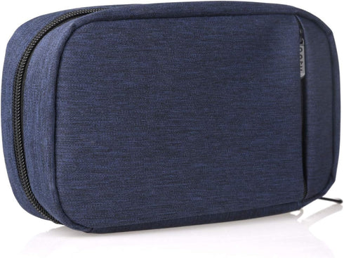 patu Handy Beauty Stuff Carry Case, Makeup Cosmetic Bag, Women Facial Cleanser Skincare Kit Pouch, Indigo