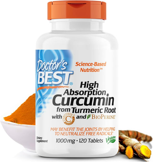 Curcumin From Turmeric Root with C3 Complex & BioPerine, 1000 mg, 120 Tablets by Doctor's Best