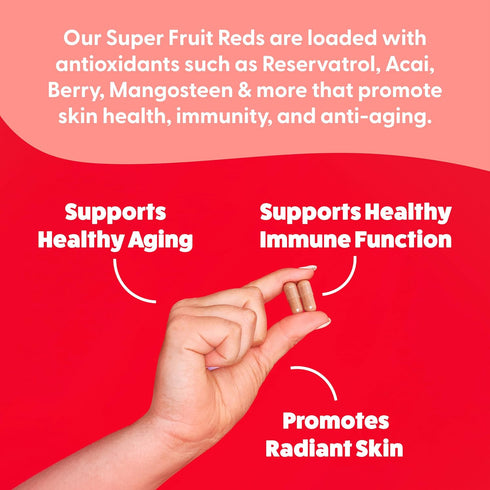 Feel Great Vitamins Superfruit Reds – Antioxidant Superfood with Polyphenols for Anti-Aging & Immune Support, 60