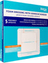 Areza Medical Foam Wound Dressing, Sterile Polyurethane, 6.5" x 6.5" (16.5 cm x 16.5 cm), Adhesive Border, 5 PCS