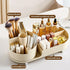 Rotating Makeup Organizer for Vanity with Brush Holder, Cosmetic Makeup Storage Organizer, Large Spinning Makeup Skincare Organizer, Countertop Makeup Perfume Organizer, Lotions Display Case by COMFYROOM