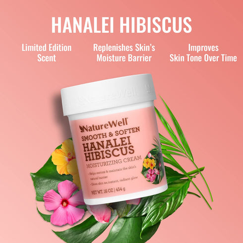 NATURE WELL Hanalei Hibiscus Moisturizing Cream - 16 Oz Face & Body Cream Infused with Natural Oils & Extracts