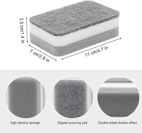 Individually Wrapped Kitchen Dishwashing Sponges Bulk, Non Scratch Scouring Pad, Odor-Free Cleaning Sponge (24 Pack)