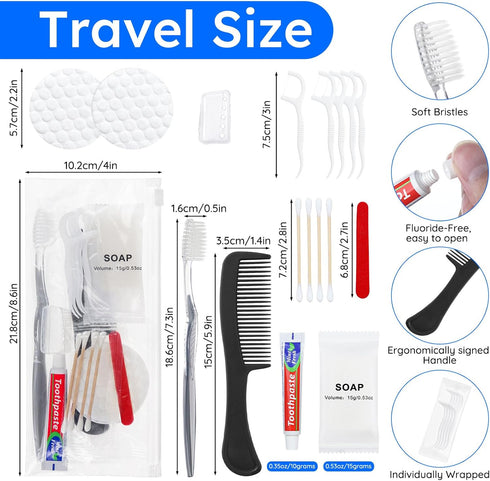 Package, (20 Set) Travel Toothbrush Kit, Hygiene Kit Comes in A Double Sealed Individual Personal Hygiene Kit