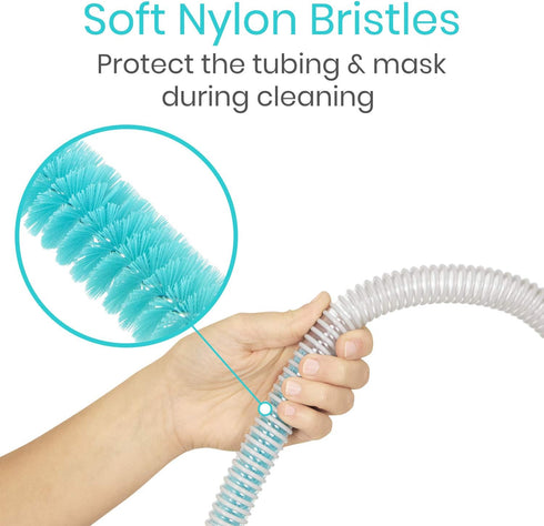 Vive CPAP Tube Cleaning Brush, Stainless Steel Cleaner for Mask and Pipe, Portable and Flexible for Standard Tubing