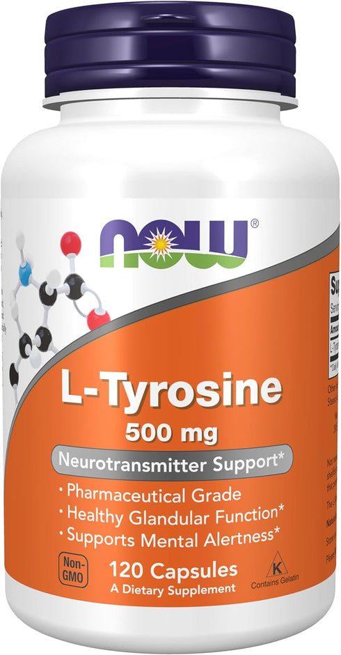 NOW Foods L-Tyrosine 500 mg - 120 Capsules