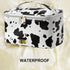 KITENROM Portable Medium Makeup Bag Cosmetic Pouch Case for Women, Waterproof Make Up Organization (Print Cow)