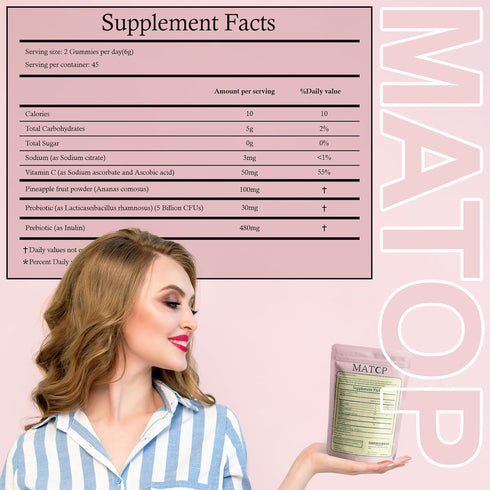 Gummies Gummies 90 Gummies (45 MATOP Probiotic Prebiotic pH Balance - Vaginal Health for Women Pro + Prebiotic