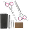 Professional Home Hair Cutting Kit, Quality Home Haircutting Scissors with Comb and Case (Pink)
