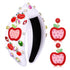 Teacher Headbands for Women, Beaded Pencil Knotted Headband, Crystal Rhinestone Embellished Hair Accessories for
