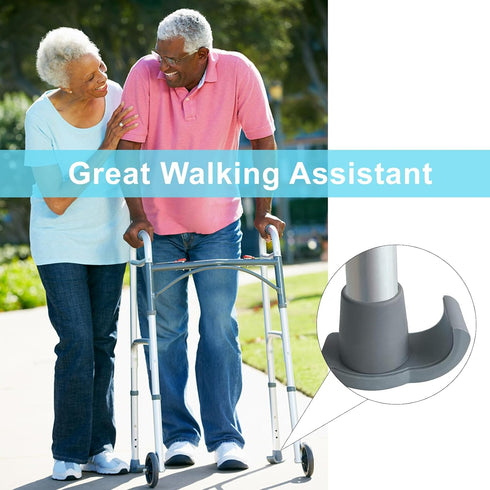 2 Pack Walker Skis Glides for Folding Walkers, Essential Mobility Aid Accessories for Seniors