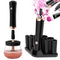 Senbowe Upgraded Makeup Brush Cleaner and Dryer Machine, Electric Brush Cleaner with 8 Size Rubber Collars