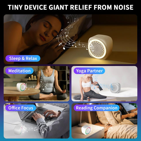 ReGlowLife 26 Sleep Better AnywherePortable White Noise Machine for Baby & Adults Non-Looping Sounds, Travel Sleep