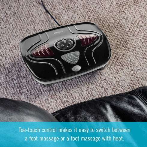 Homedics Heated Vibration Foot Massager Machine, Soothing Heat with Multi-Point Sensations & Toe-Touch Control