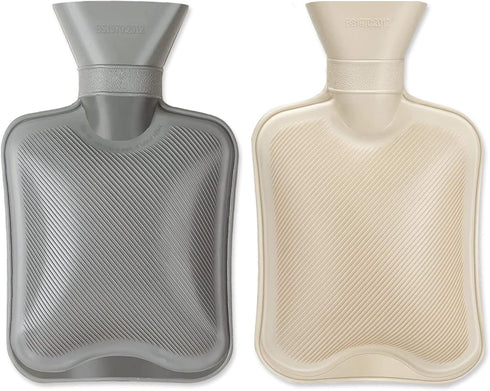 Cute Hot Water Bottle Rubber 1 Liter, 2Pcs for Pain Relief, Hand Feet Warmer