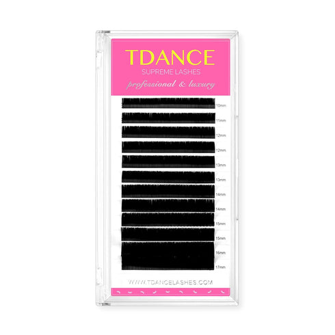 TDANCE Premium D Curl 0.07mm Thickness Semi Permanent Eyelash Extensions, Mixed 10-17mm