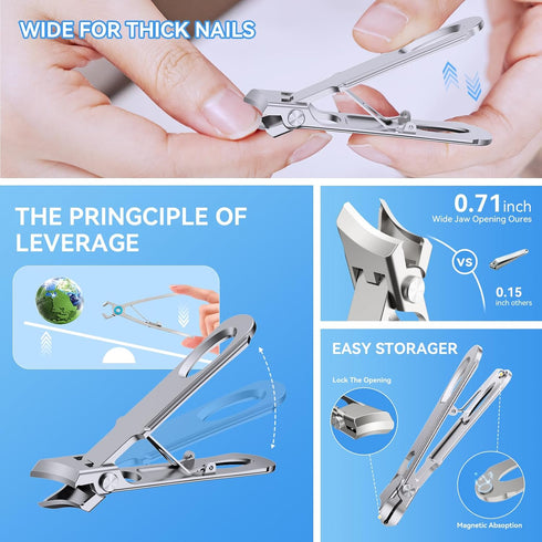 Toenail Clippers for Seniors, Thick Ingrown Toenails Set for Men Women, Heavy Duty Pedicure Tools
