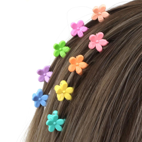 YISSION 200Pcs Mini Flower Hair Clips for Girls - Cute Flower Claw Clips, Toddler Baby Kids Hair Accessories, Random