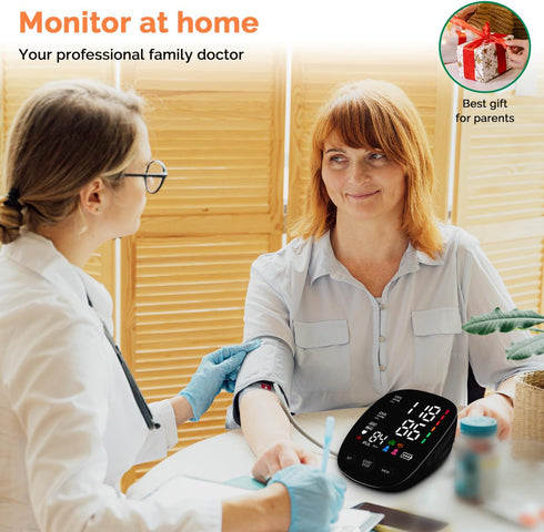 Blood Pressure Monitor, Automatic Upper Arm Cuff, 9"-21" Adjustable, Dual User 240 Set Memory, Digital BP Machine