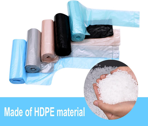 4 Gallon Bathroom Trash Bags, 100 Counts, 5 Rolls, Small Handles, Colorful Portable Rubbish Bags