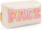 Preppy Makeup Bag, Synthetic Leather Cosmetic Bag with FACE Chenille Letter, Gift for Girlfriend, Wife, Daughter, or