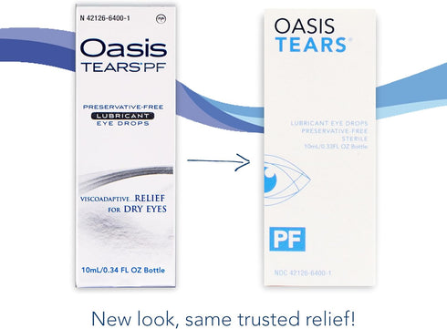 OT6400 0.34 OZ (10 mL) Oasis TEARS PF Preservative-Free Lubricant Eye Drops Dry Eye Relief | Artificial Tears | FL