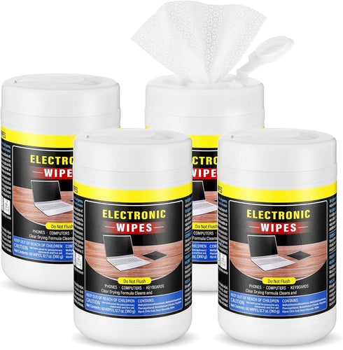 4 Pack Electronic Screen Cleaner Wipes, 240 Count for TV, Phone, Computer, Laptop, and Monitor