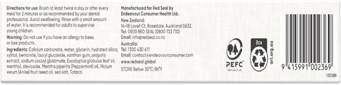 Red Seal Propolis Herbal & Mineral Natural Toothpaste, Organic, Fluoride Free, Vegan, 3.53 oz for Gum Health and Oral