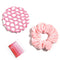 Velvet Hair Scrunchies for Women Girls, Bun Cover Hair Net, Ballet Hair Accessories Set (Pink)