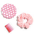 Velvet Hair Scrunchies for Women Girls, Bun Cover Hair Net, Ballet Hair Accessories Set (Pink)