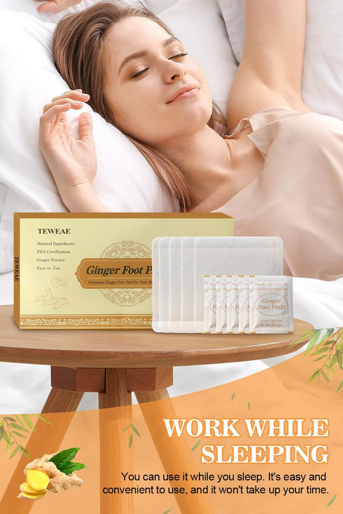 Foot Pads | Ginger FootPads, Natural Ginger Powder Bamboo Vinegar Foot Patches - 20 Packs