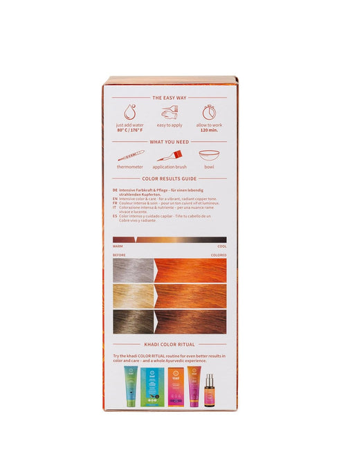 khadi COPPER Natural Hair Color - 100% Herbal & Natural Plant Hair Color Ranges from Copper Gold to Copper Red