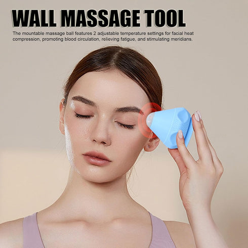 MIFDYU Mountable Massage Ball Suction Cup Wall Vibration Heated Back Massager Trigger Point Deep Tissue Neck Fascia